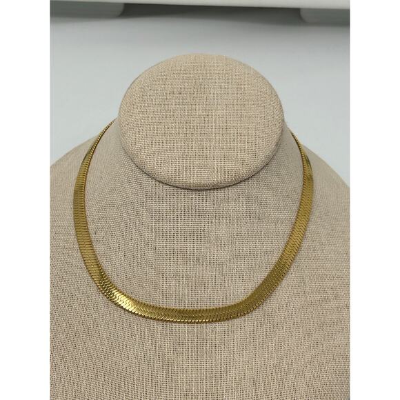 Atolea Gold Tone Chunky Herringbone Choker - Picture 2 of 7